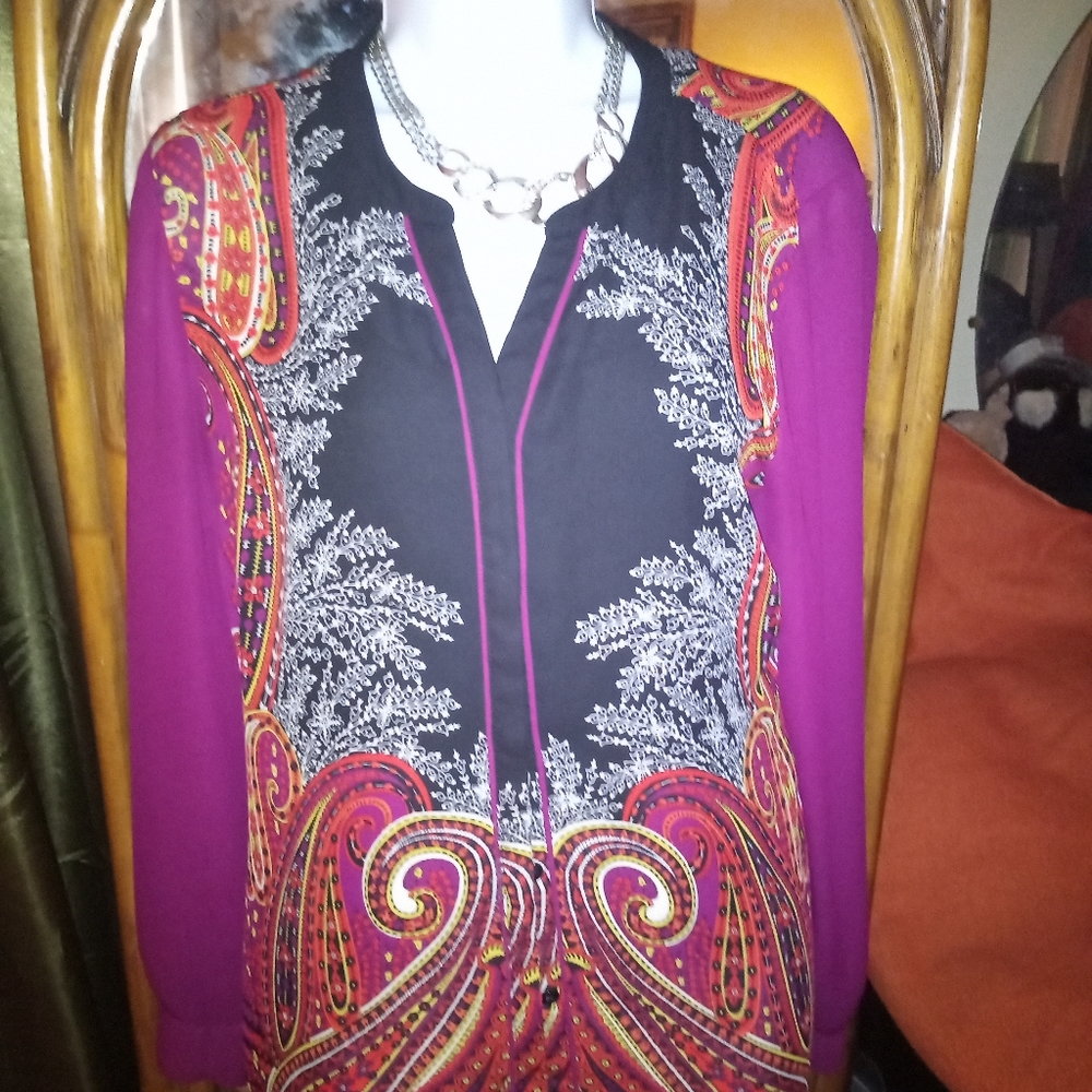 Dana Buchman (Kohl's) Paisley print button up shirt